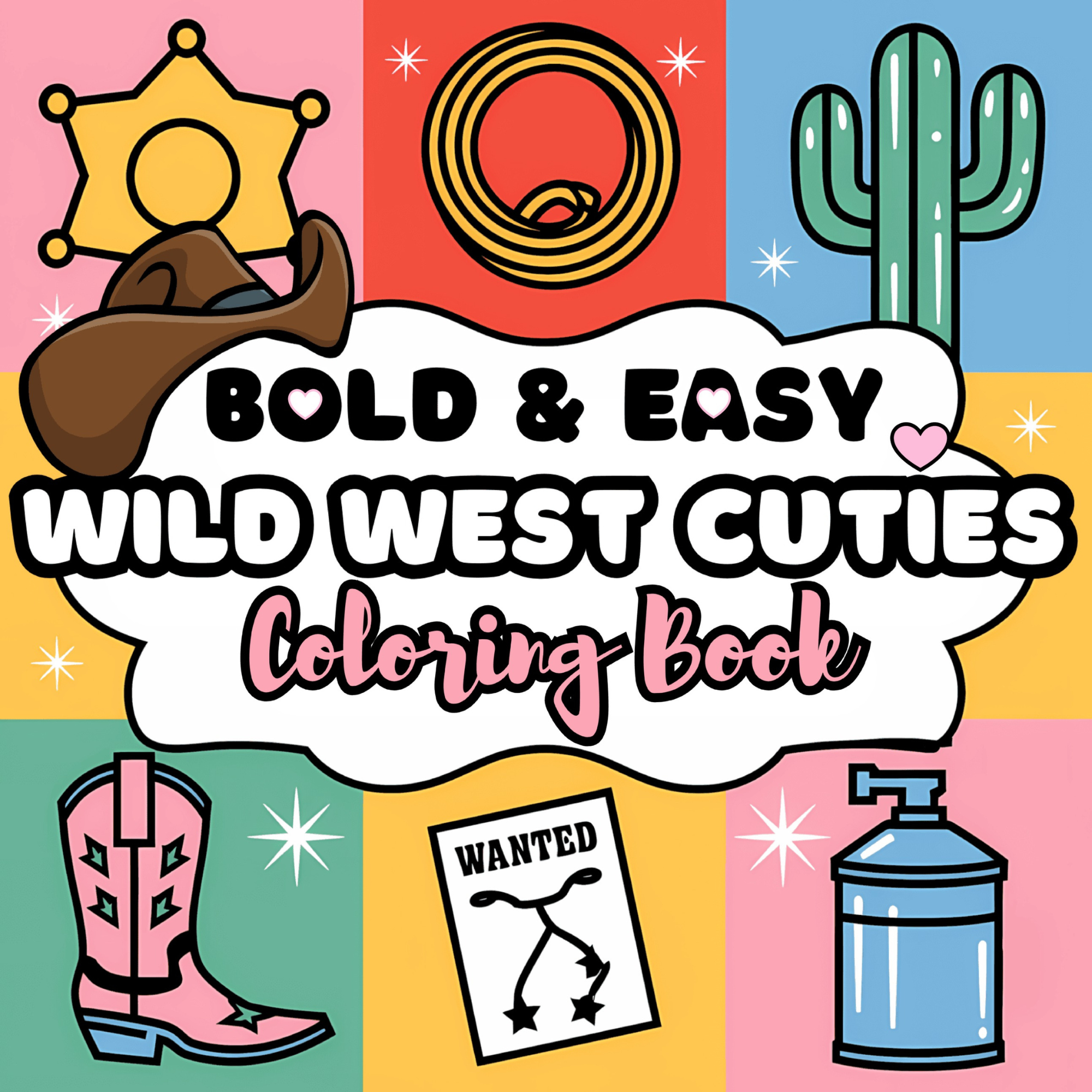  Cute wild west adventures coloring book for tweens and kids and adults